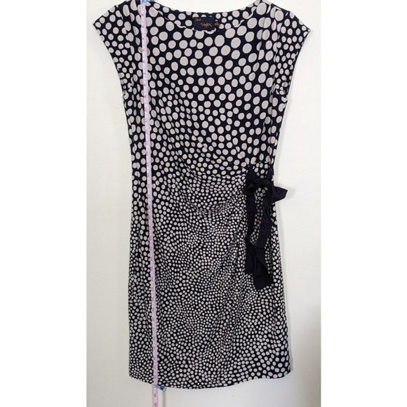 Just Taylor Polkadot Navy White Day Dress, Sz L - Picture 5 of 6